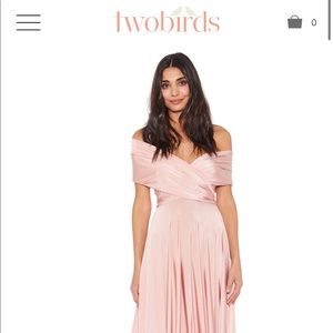 Twobirds convertible bridesmaid maxi dress blush A